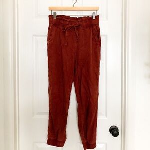 Terracotta tencel pull on pants